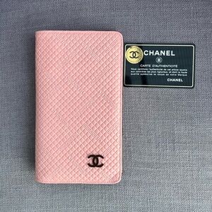 CHANEL Micro Chocolate Bar CC Logo Leather Long Bifold Wallet